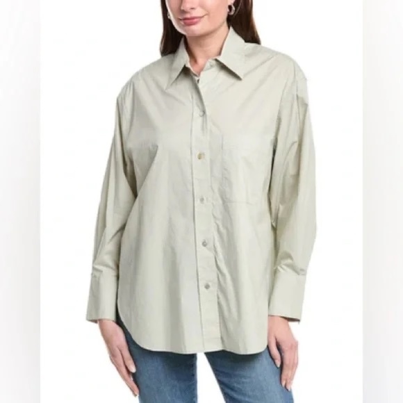 Vince Pearl Cotton Button Down Women's Shirt - Picture 1 of 7